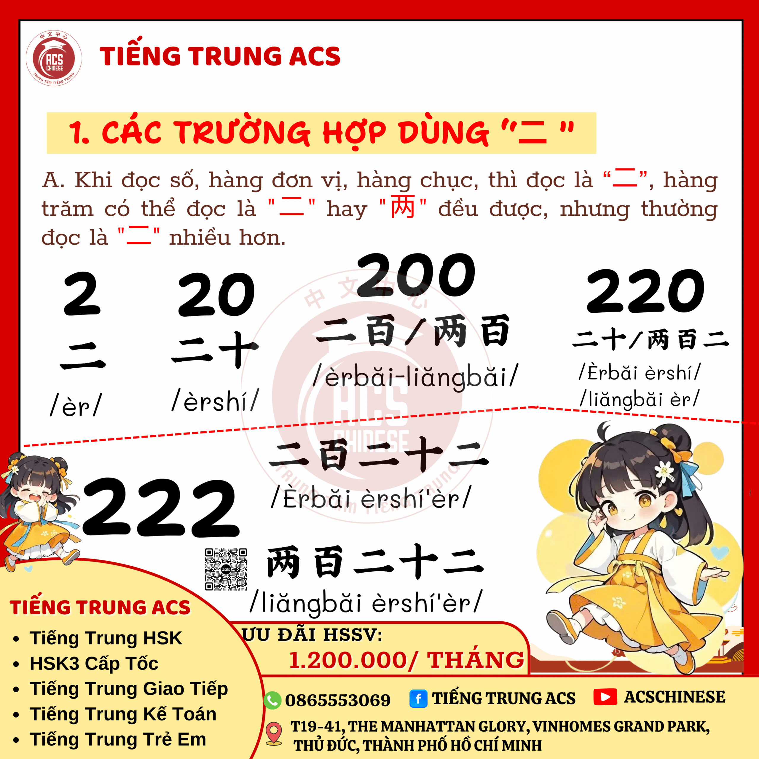 PHÂN BIỆT 两 VÀ 二 TRONG TIẾNG TRUNG