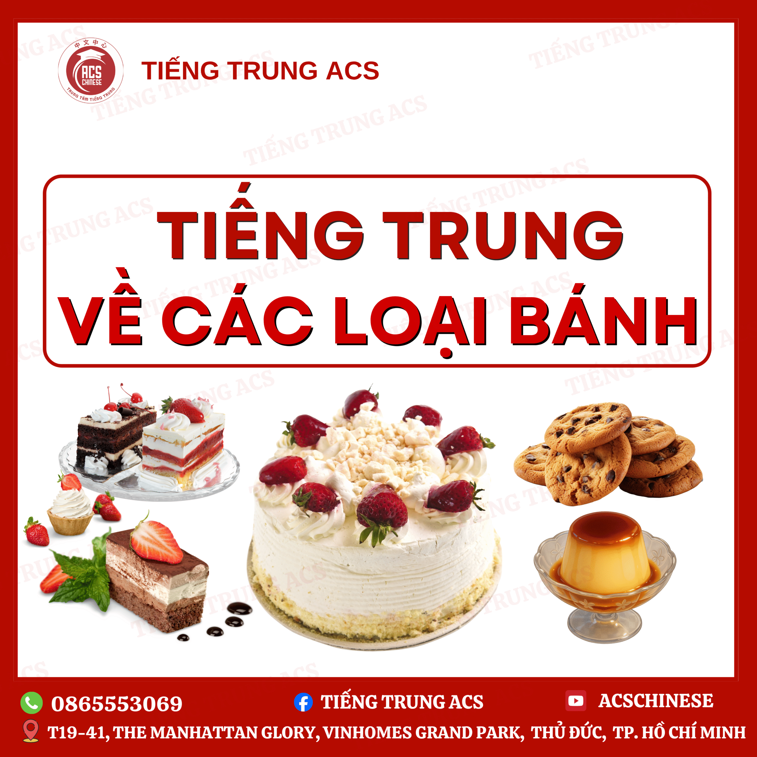 100+ TỪ VỰNG TIẾNG TRUNG KÈM VÍ DỤ CHI TIẾT VỀ CÁC LOẠI BÁNH